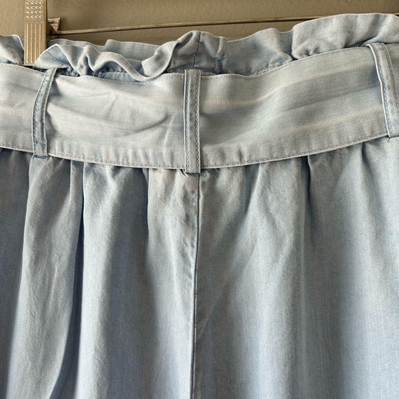 Forever, 21 contemporary wide leg‎ gauchos  blue denim look belted high waisted - Picture 6 of 9